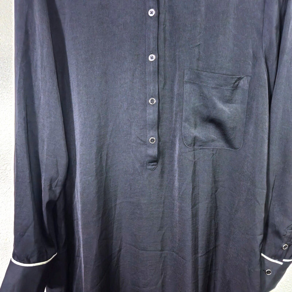 Chico’s Black Label Shirt Dress Medium Dark Romantic Minimalism Black - Picture 5 of 9